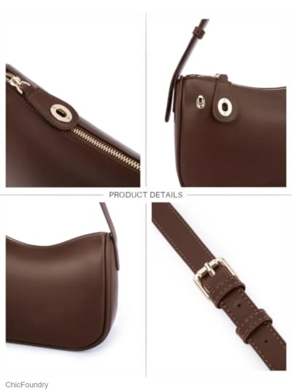 RFID Anti-Theft Crossbody Bag Vegan Leather Purse with Zipper Closure